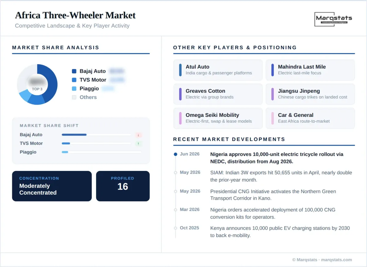 Africa Three Wheeler Market Competitive Landscape Key Player Activity Infographic