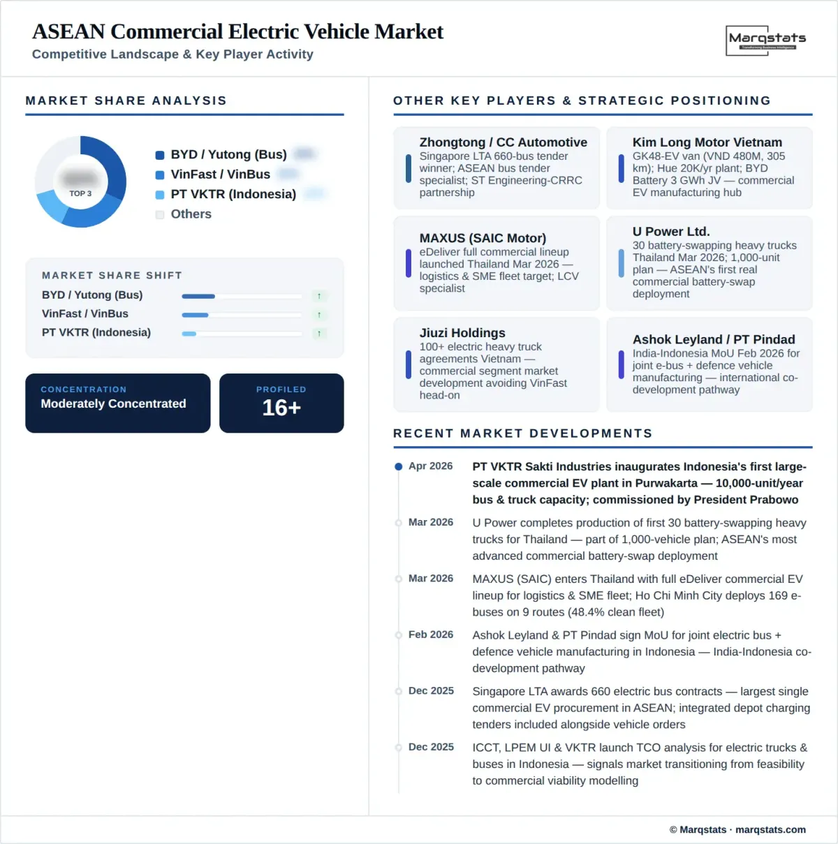ASEAN Commercial Electric Vehicle Market Competitive Landscape Infographic