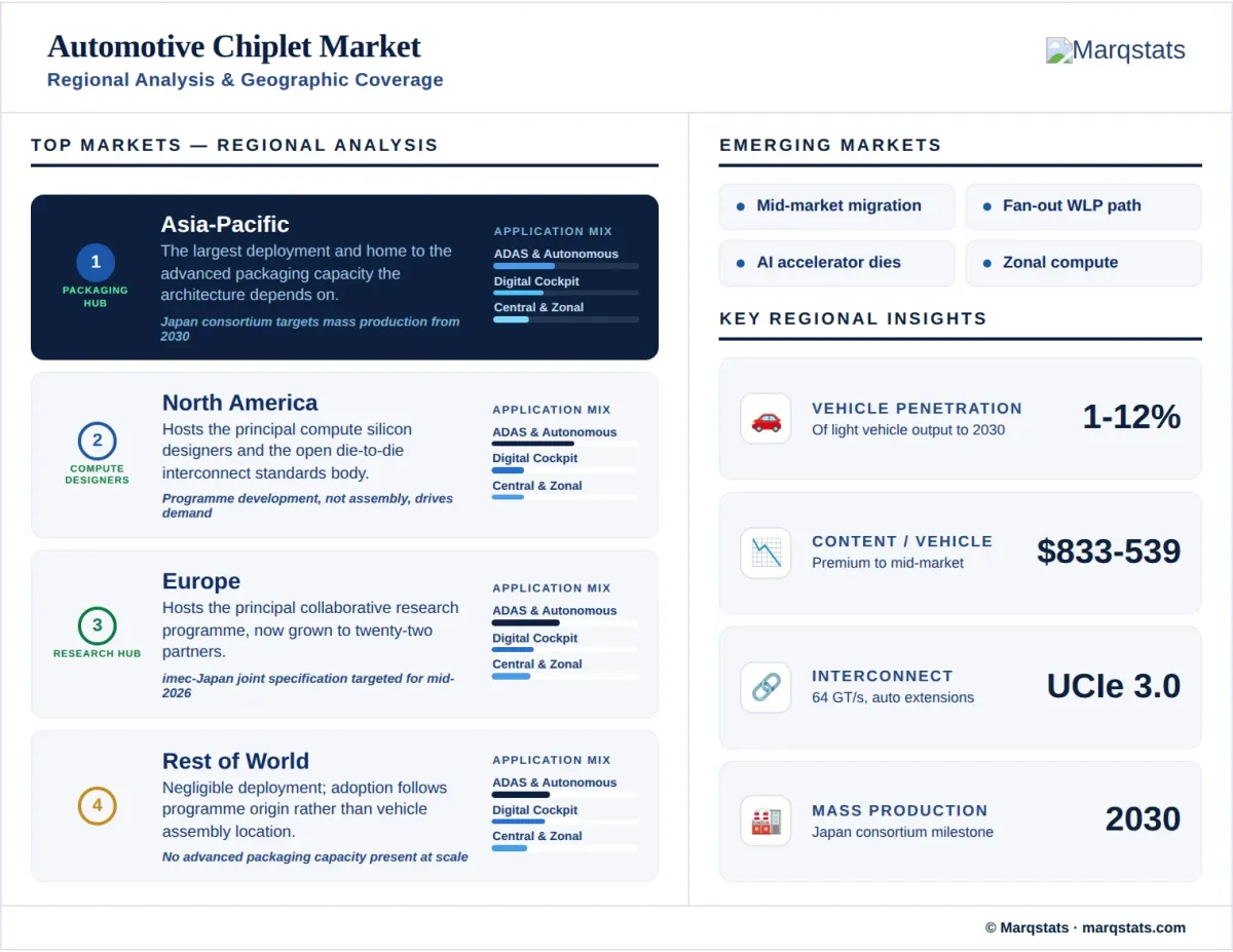 Automotive Chiplet Market Regional Analysis Geographic Coverage Infographic