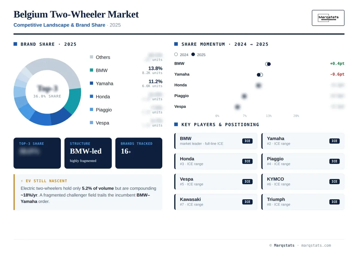 Belgium Two Wheeler Competitive Landscape Brand Share Infographic Belgium Two Wheeler Competitive Landscape Brand Share Infographic
