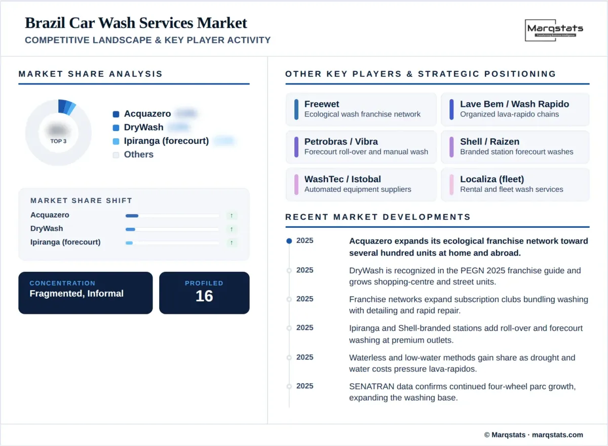 Brazil Car Wash Services Market Competitive Landscape Key Player Activity Infographic Brazil Car Wash Services Market Competitive Landscape Key Player Activity Infographic