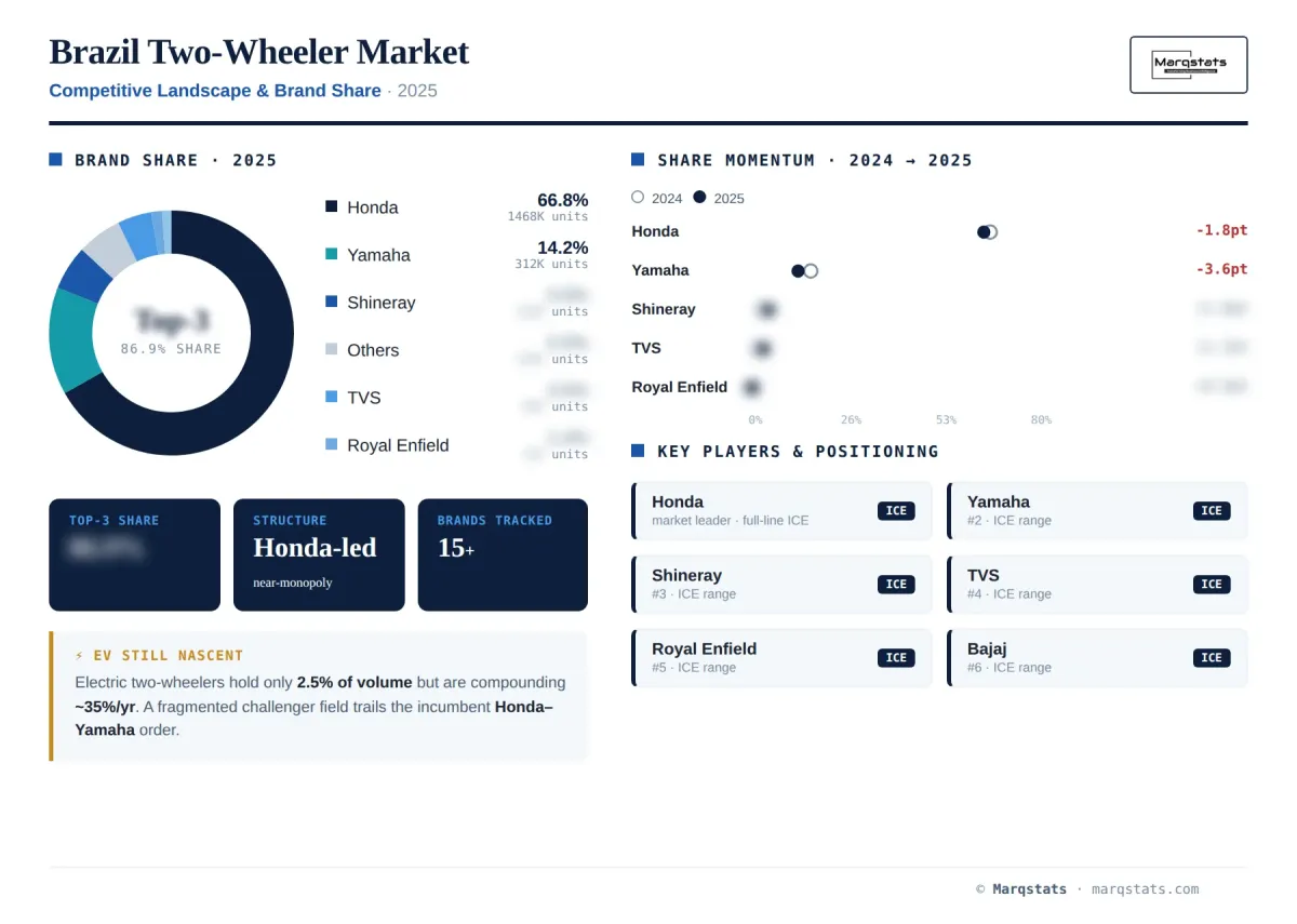 Brazil Two Wheeler Competitive Landscape Brand Share Infographic