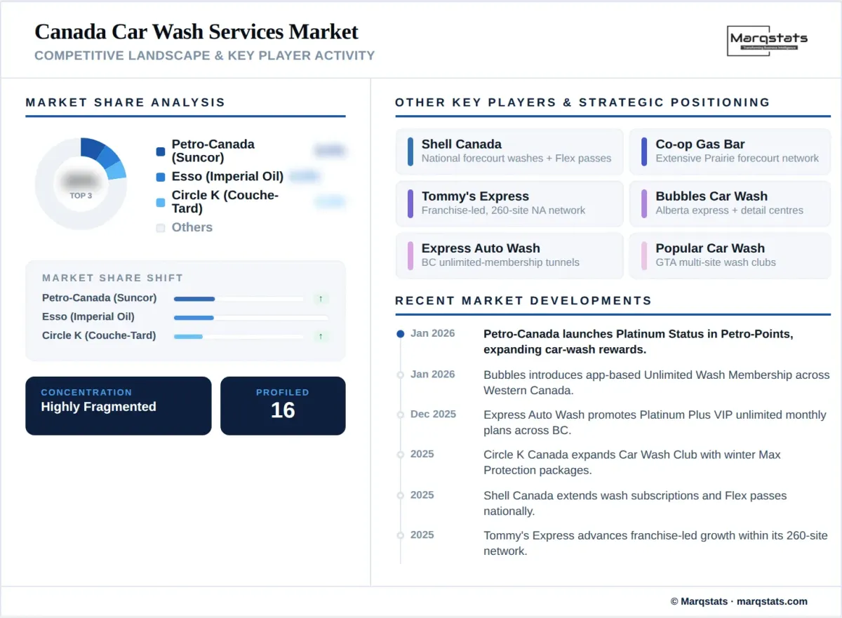 Canada Car Wash Services Market Competitive Landscape Key Player Activity Infographic Canada Car Wash Services Market Competitive Landscape Key Player Activity Infographic
