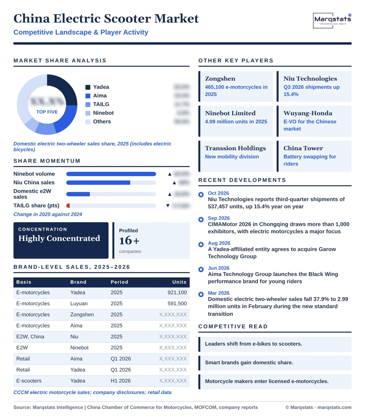 China Electric Scooter Market Competitive Landscape Infographic 20261020
