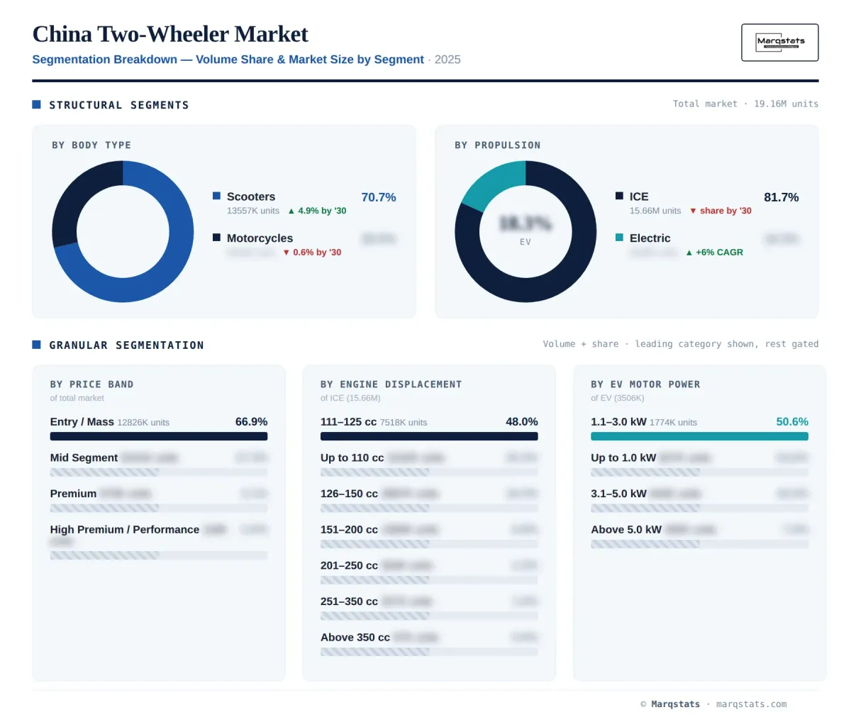 China Two Wheeler Segmentation Breakdown Infographic