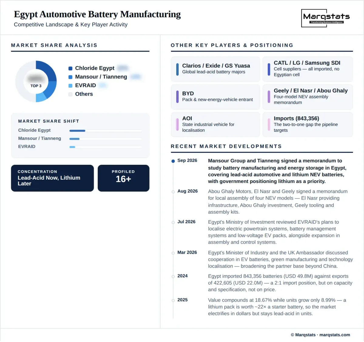 Egypt Automotive Battery Manufacturing Market Competitive Landscape Infographic Egypt Automotive Battery Manufacturing Market Competitive Landscape Infographic
