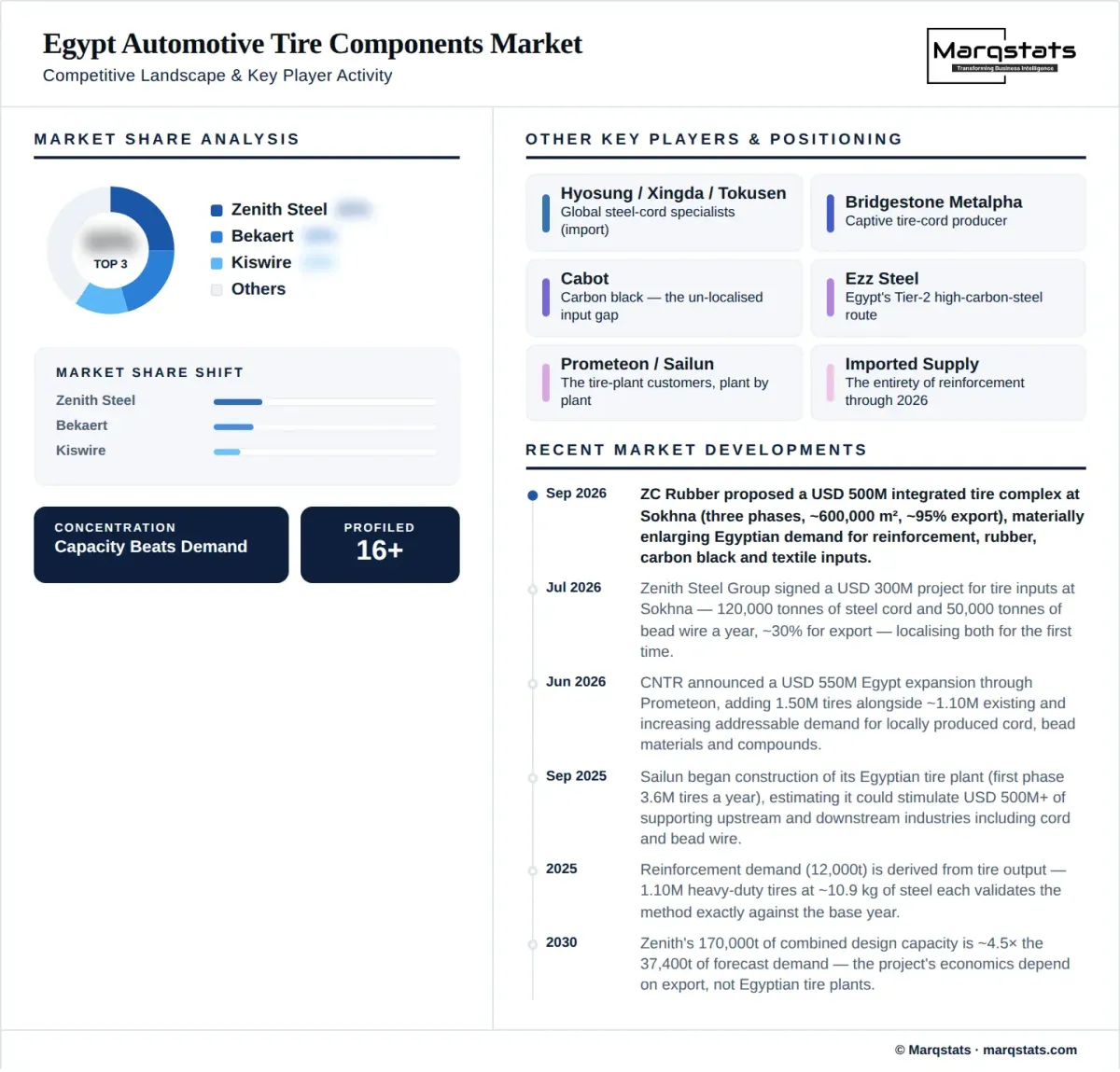 Egypt Automotive Tire Components Market Competitive Landscape Infographic