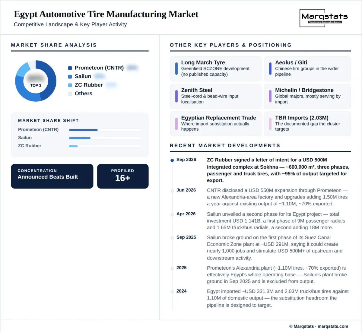 Egypt Automotive Tire Manufacturing Market Competitive Landscape Infographic