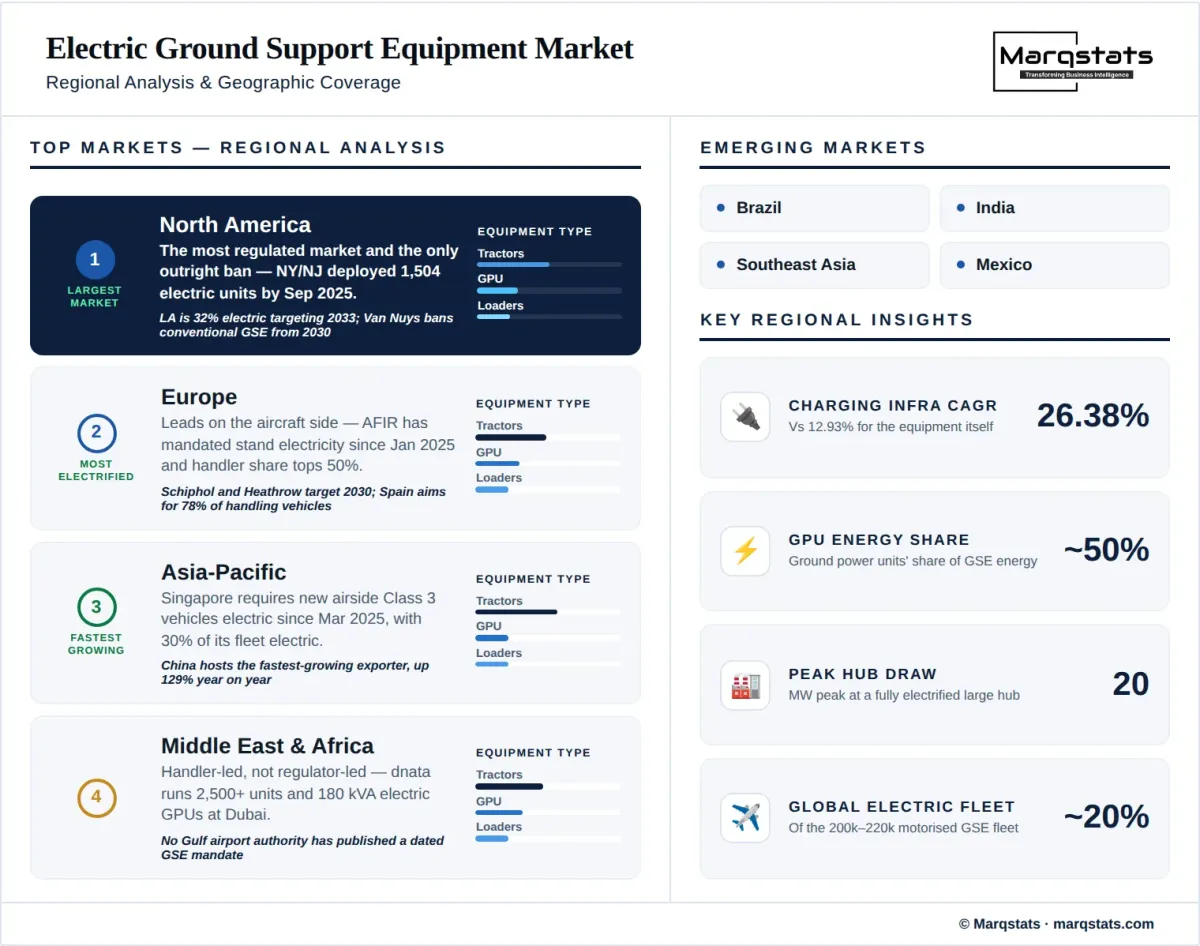 Electric Ground Support Equipment Market Regional Analysis Infographic Electric Ground Support Equipment Market Regional Analysis Infographic