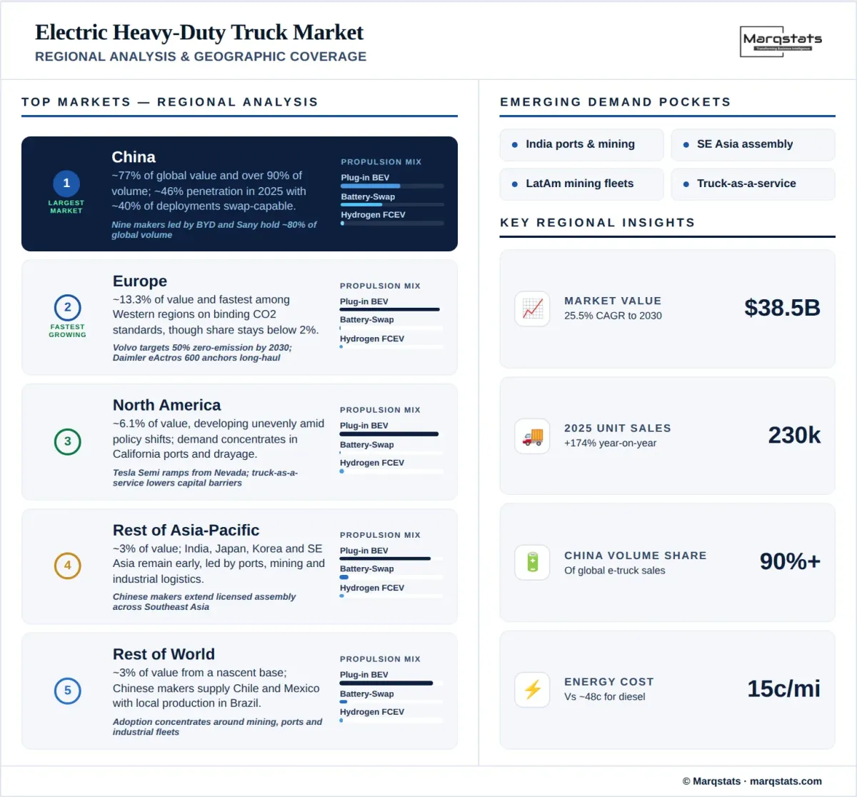 Electric Heavy Duty Truck Market Regional Analysis Geographic Coverage Infographic