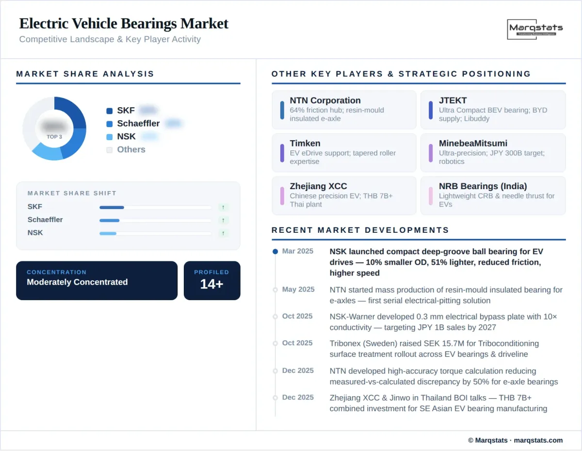 Electric Vehicle Bearings Market Competitive Landscape Infographic