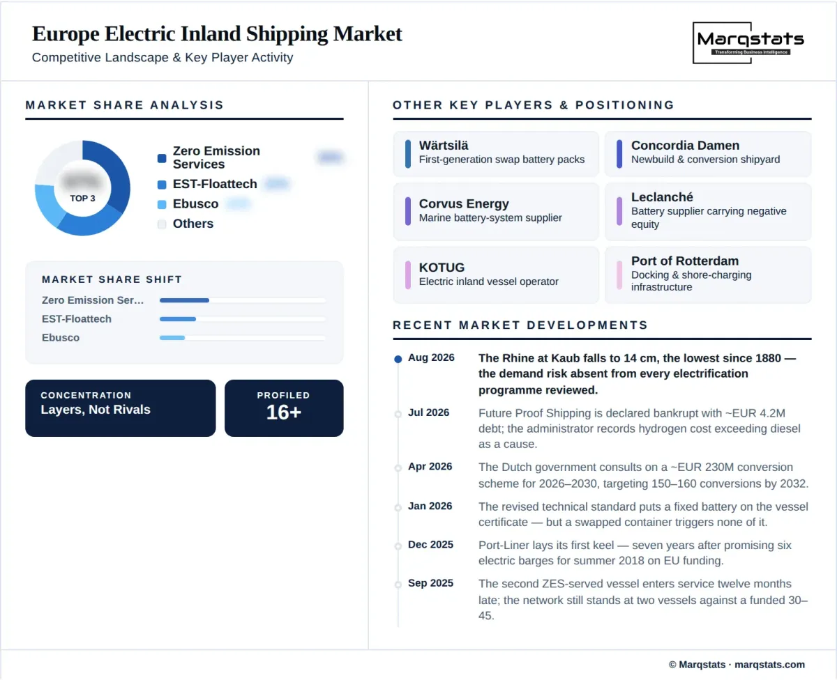 Europe Electric Inland Shipping Market Competitive Landscape Infographic