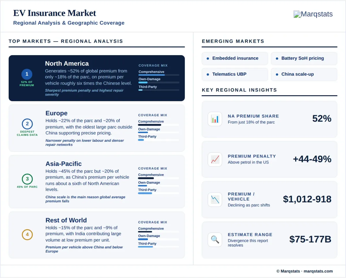 EV Insurance Market Regional Analysis Geographic Coverage Infographic
