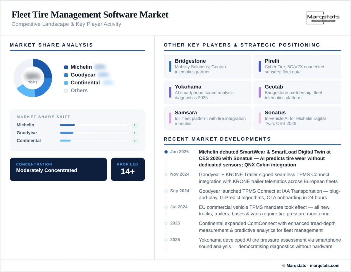 Fleet Tire Management Software Market Competitive Landscape Infographic