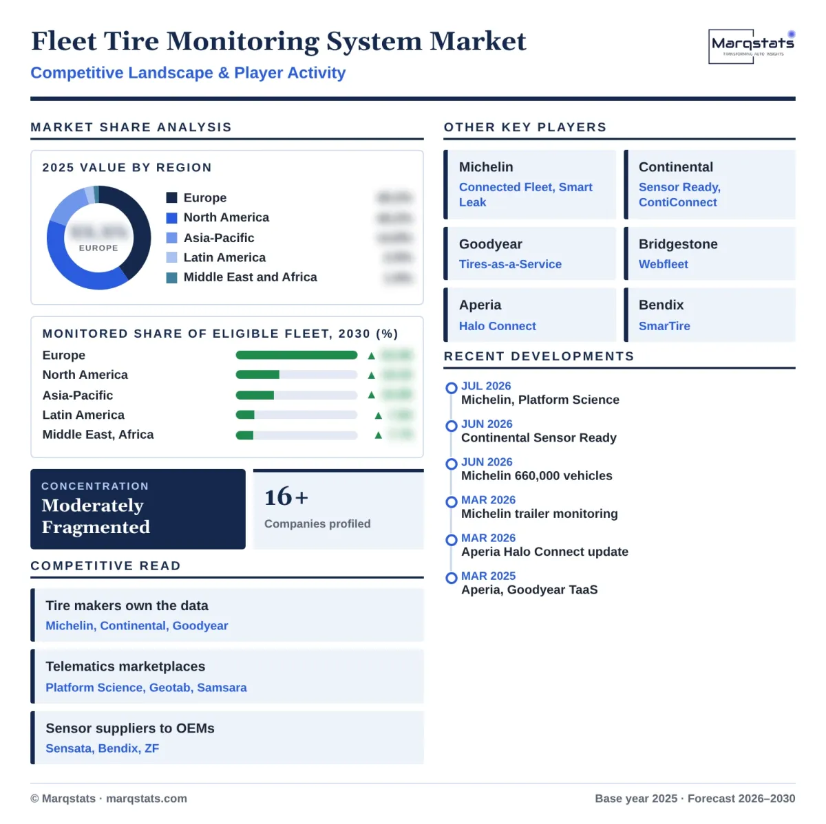 Fleet Tire Monitoring System Market Competitive Landscape Infographic 20261018