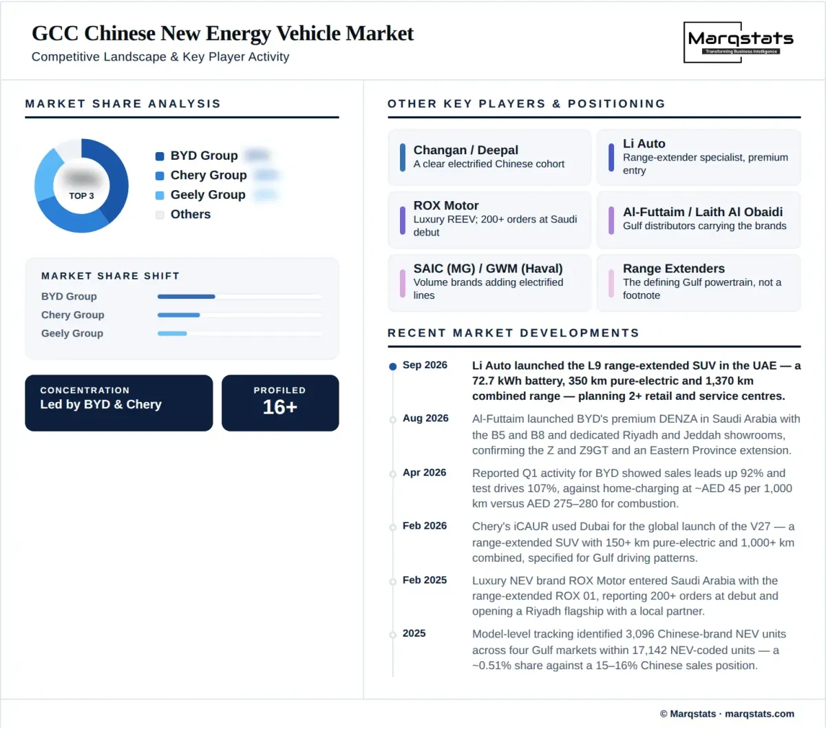 GCC Chinese New Energy Vehicle Market Competitive Landscape Infographic GCC Chinese New Energy Vehicle Market Competitive Landscape Infographic