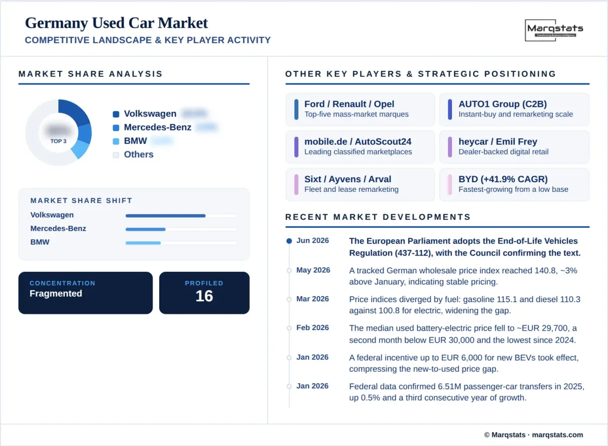 Germany Used Car Market Competitive Landscape Key Player Activity Infographic Germany Used Car Market Competitive Landscape Key Player Activity Infographic