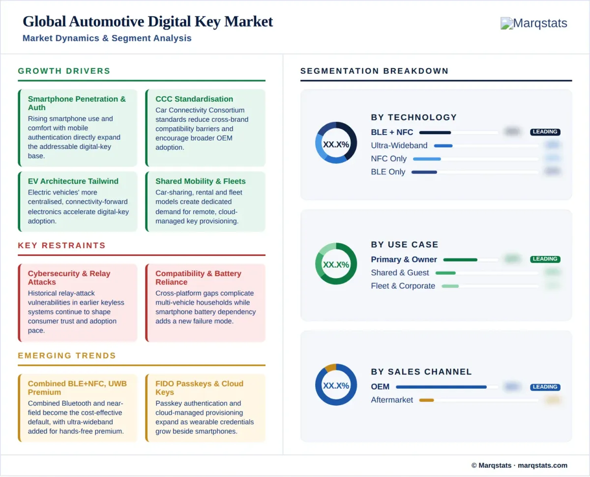 Automotive Digital Key Market Market Dynamics Segment Analysis Infographic