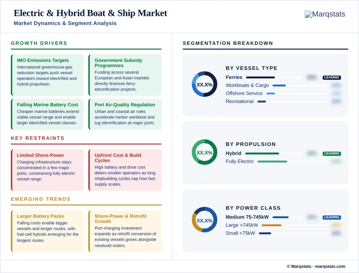 Electric Hybrid Boat Ship Market Market Dynamics Segment Analysis Infographic Electric Hybrid Boat Ship Market Market Dynamics Segment Analysis Infographic