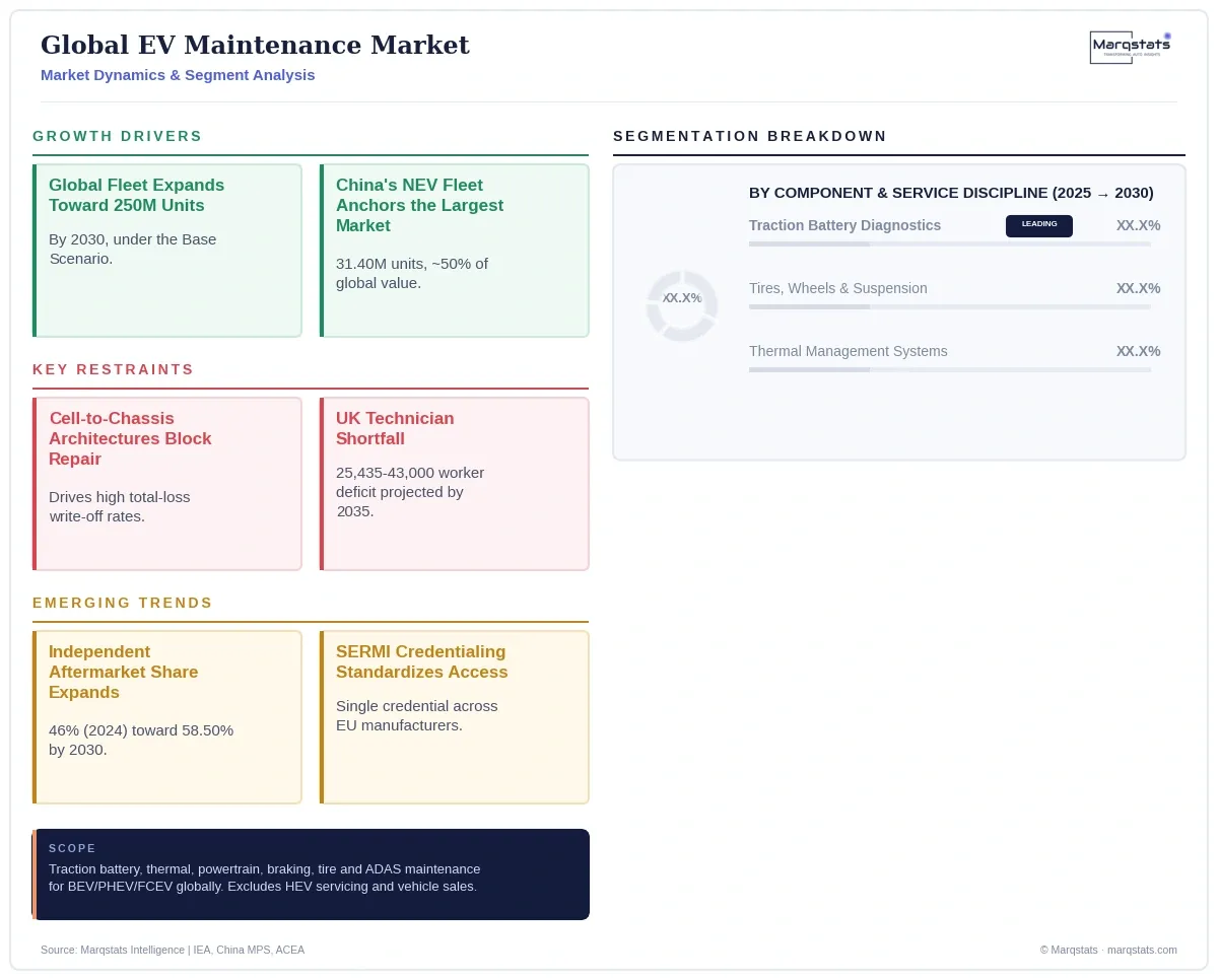 Global EV Maintenance Market Dynamics Segment Analysis Infographic 20260927182843