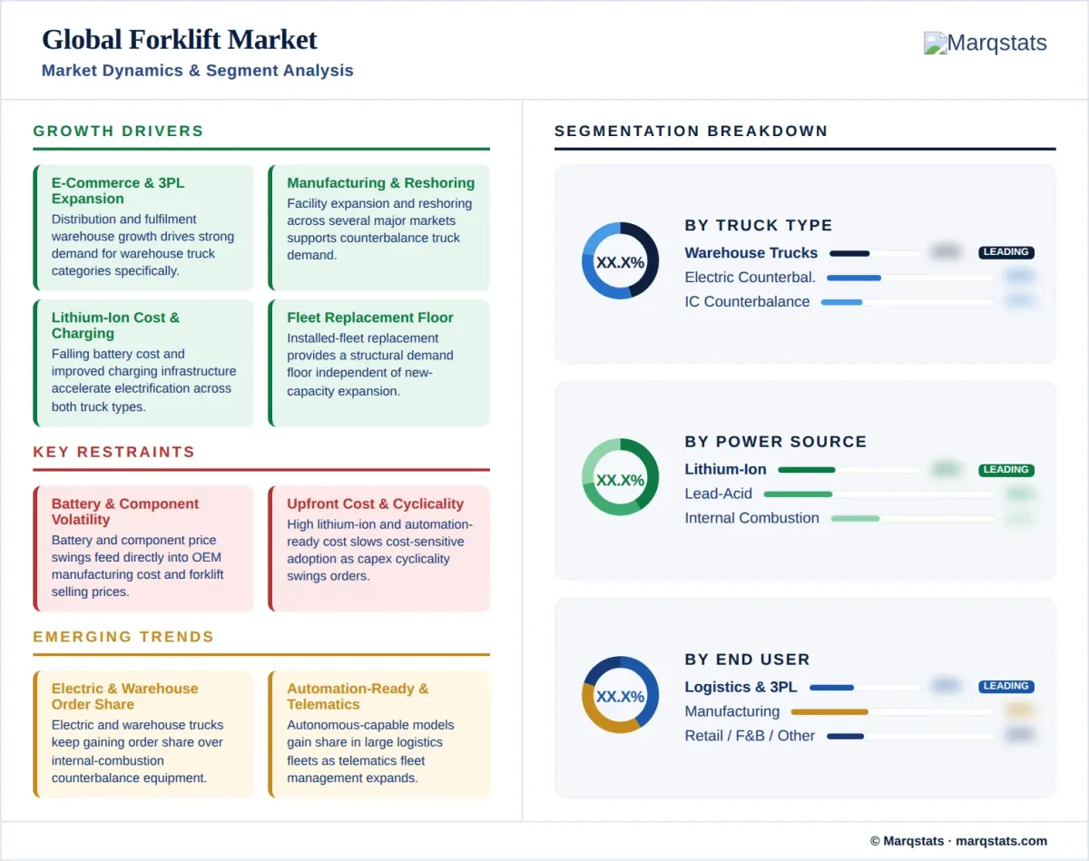 Forklift Market Market Dynamics Segment Analysis Infographic