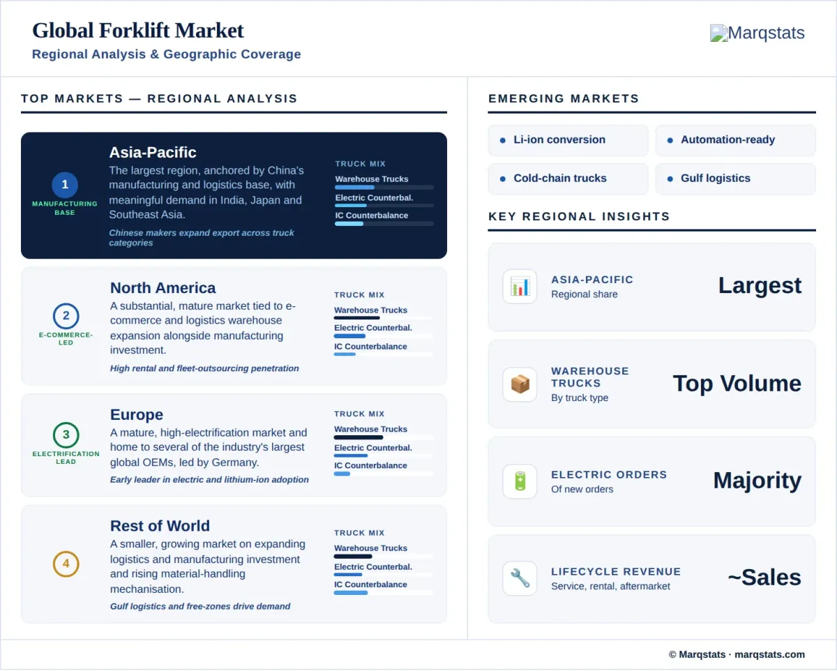 Forklift Market Regional Analysis Geographic Coverage Infographic