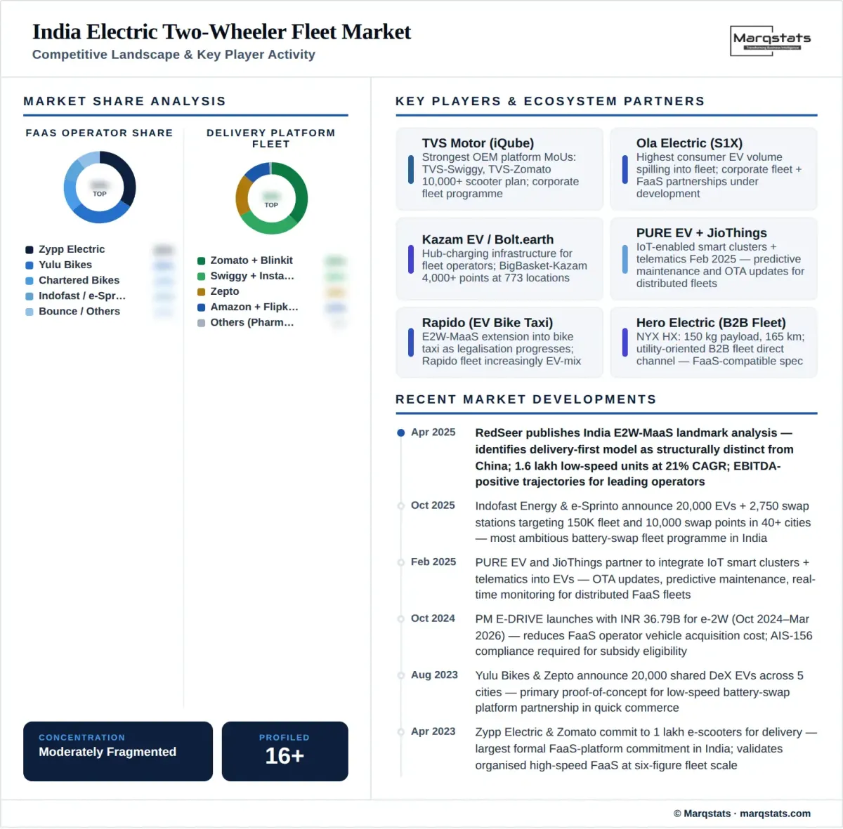 India Electric Two Wheeler Fleet Market Competitive Landscape Infographic