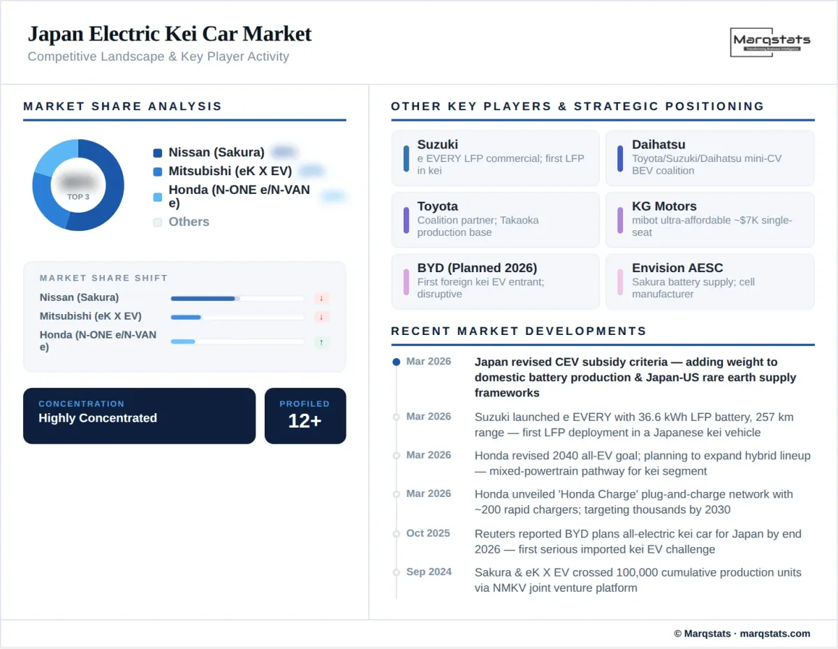 Japan Electric Kei Car Market Competitive Landscape Infographic