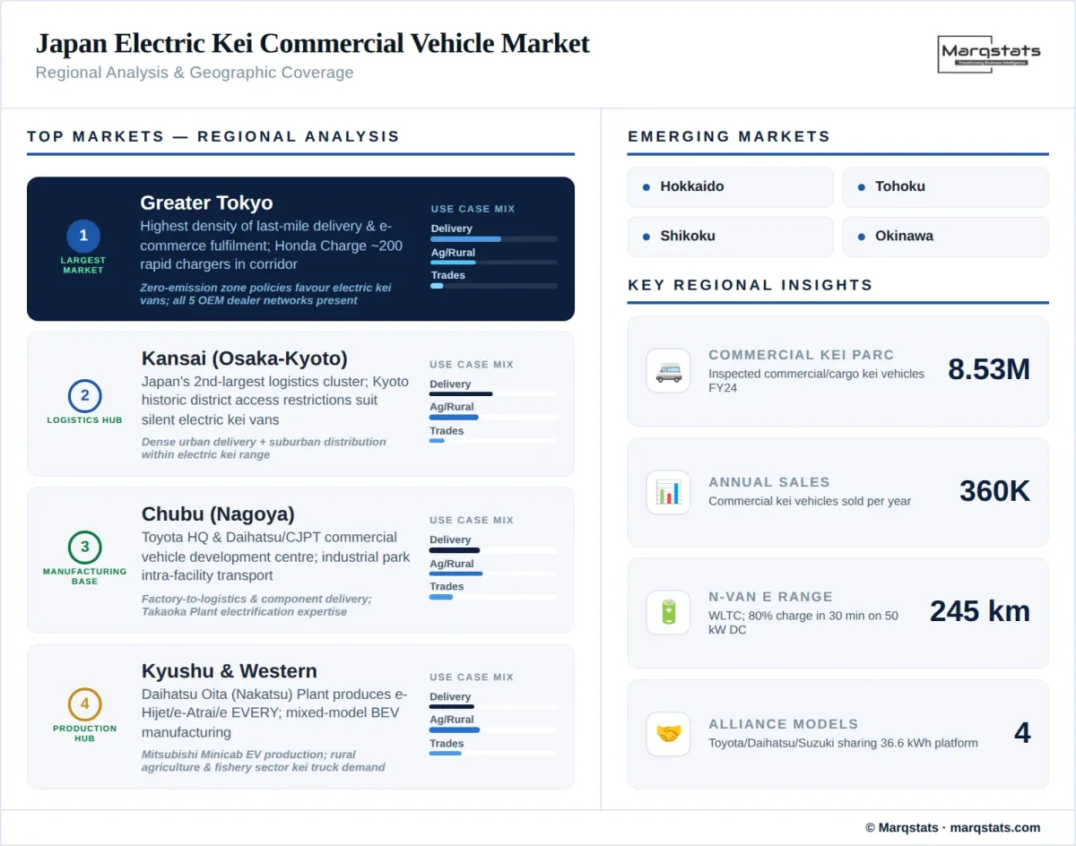 Japan Electric Kei Commercial Vehicle Market Regional Analysis Infographic