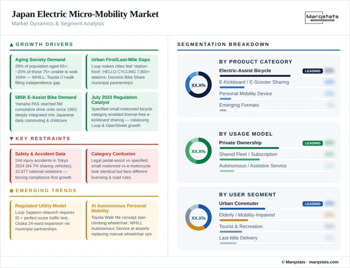 Japan Electric Micro Mobility Market Dynamics Segment Analysis Infographic