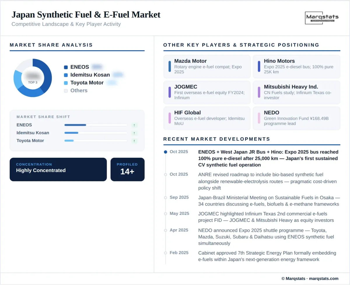 Japan Synthetic Fuel Efuel Market Competitive Landscape Infographic