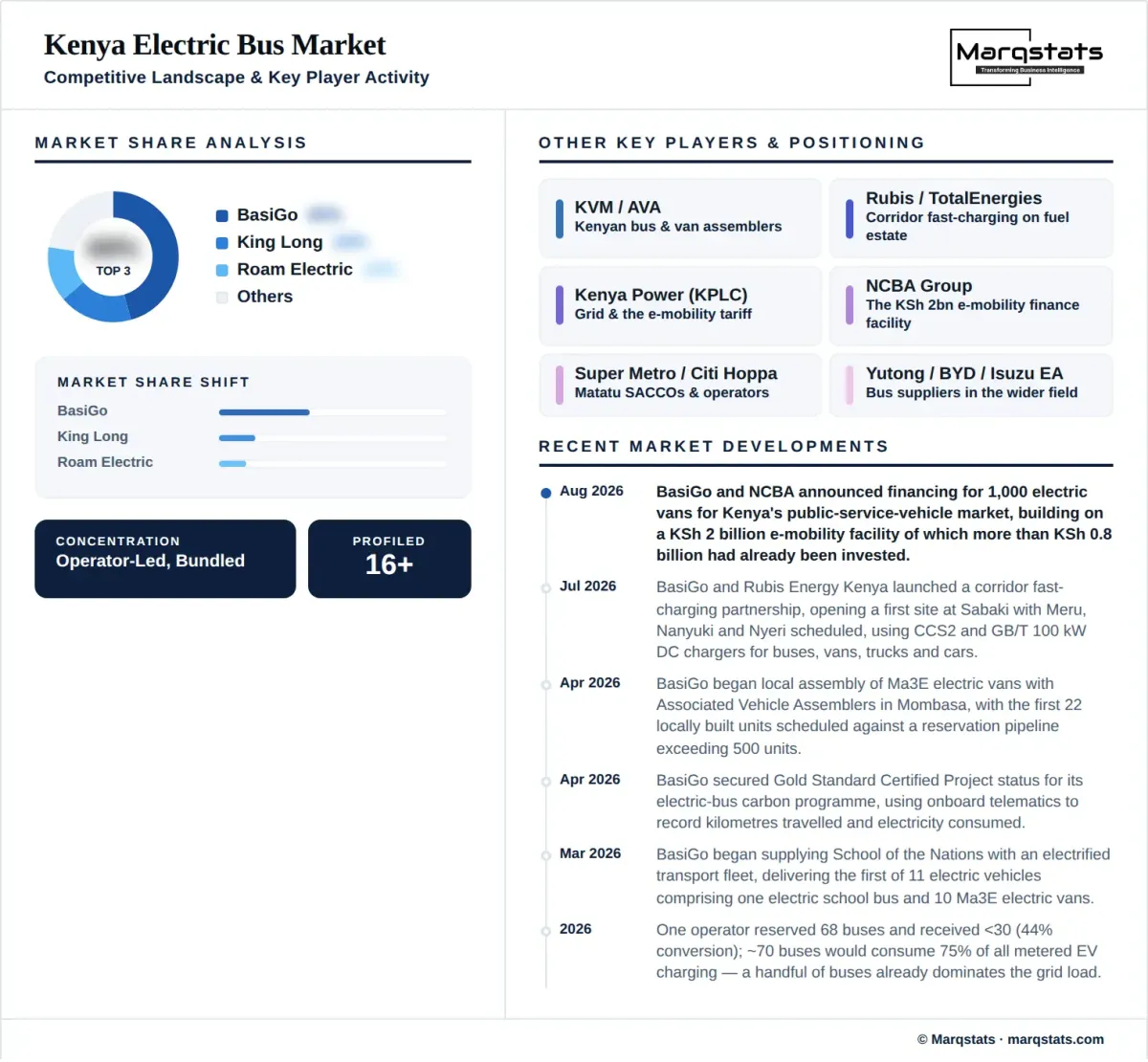 Kenya Electric Bus Market Competitive Landscape Infographic