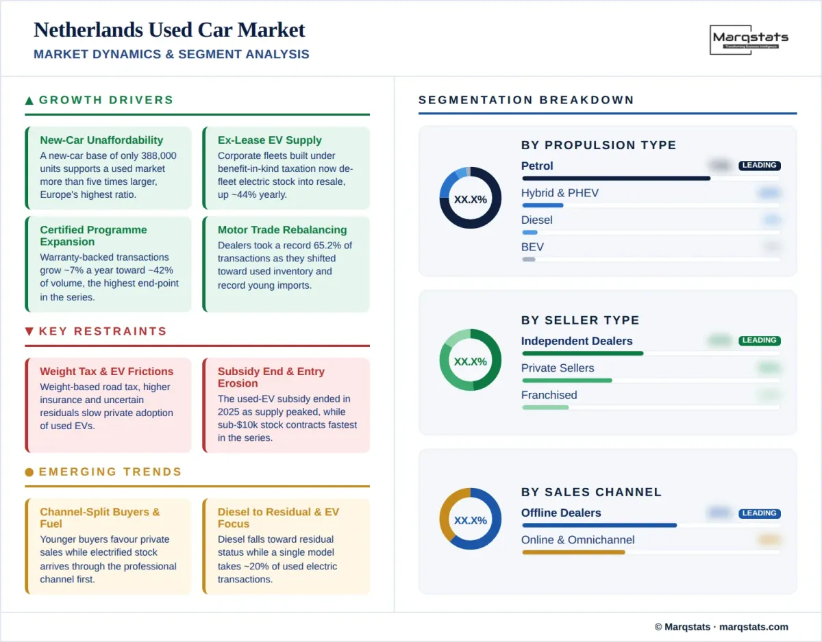 Netherlands Used Car Market Market Dynamics Segment Analysis Infographic