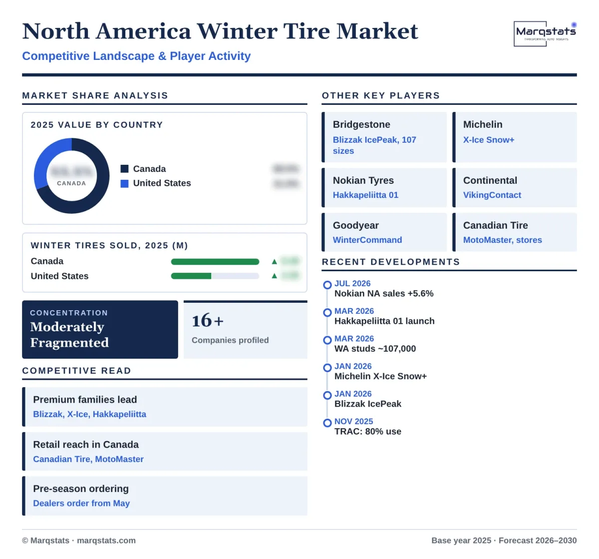 North America Winter Tire Market Competitive Landscape Infographic 20261018