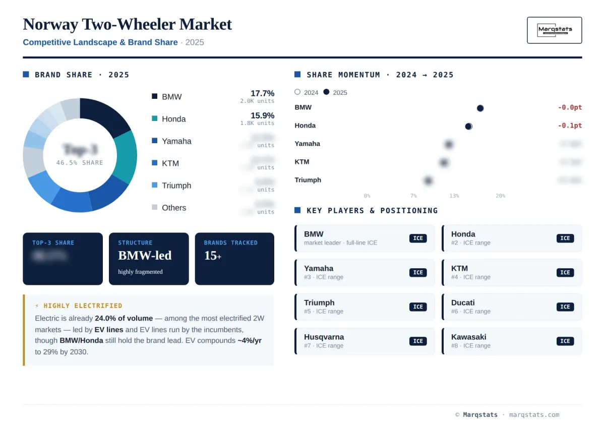 Norway Two Wheeler Competitive Landscape Brand Share Infographic