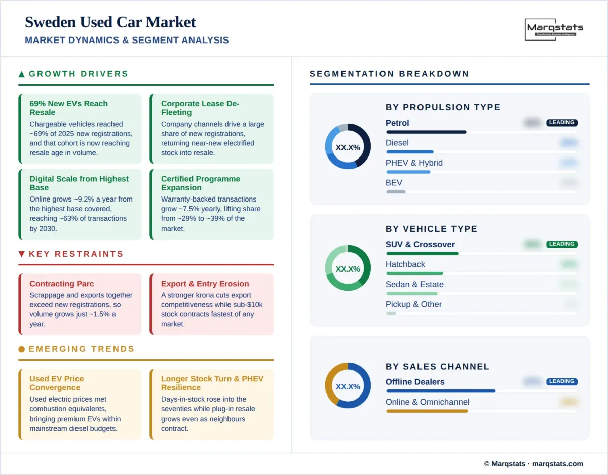 Sweden Used Car Market Market Dynamics Segment Analysis Infographic