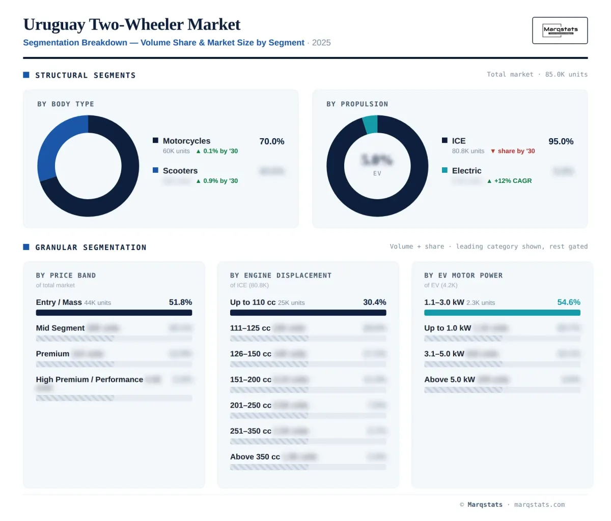 Uruguay Two Wheeler Segmentation Breakdown Infographic